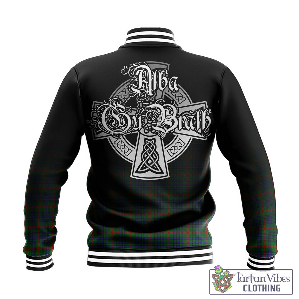 Tartan Vibes Clothing Aiton Tartan Baseball Jacket Featuring Alba Gu Brath Family Crest Celtic Inspired