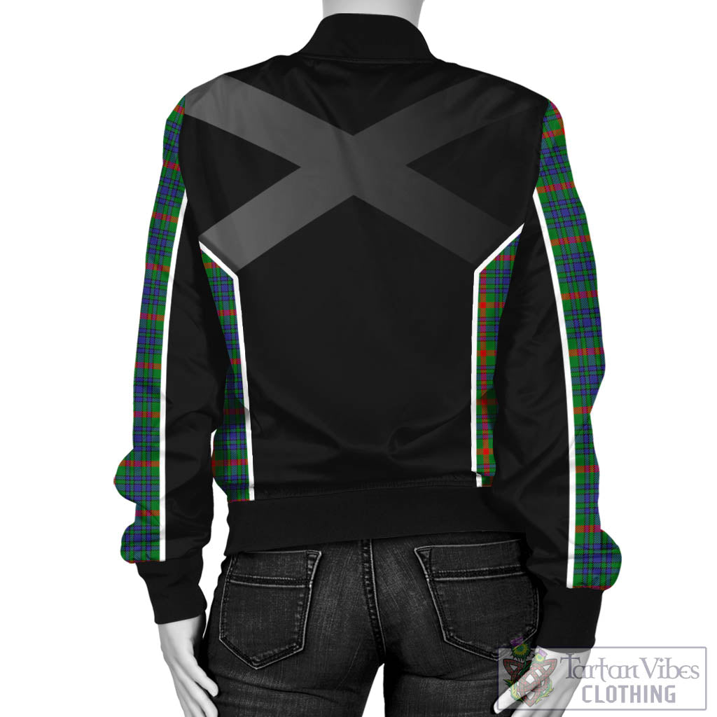 Aiton Tartan Bomber Jacket with Family Crest and Scottish Thistle Vibes Sport Style - Tartan Vibes Clothing