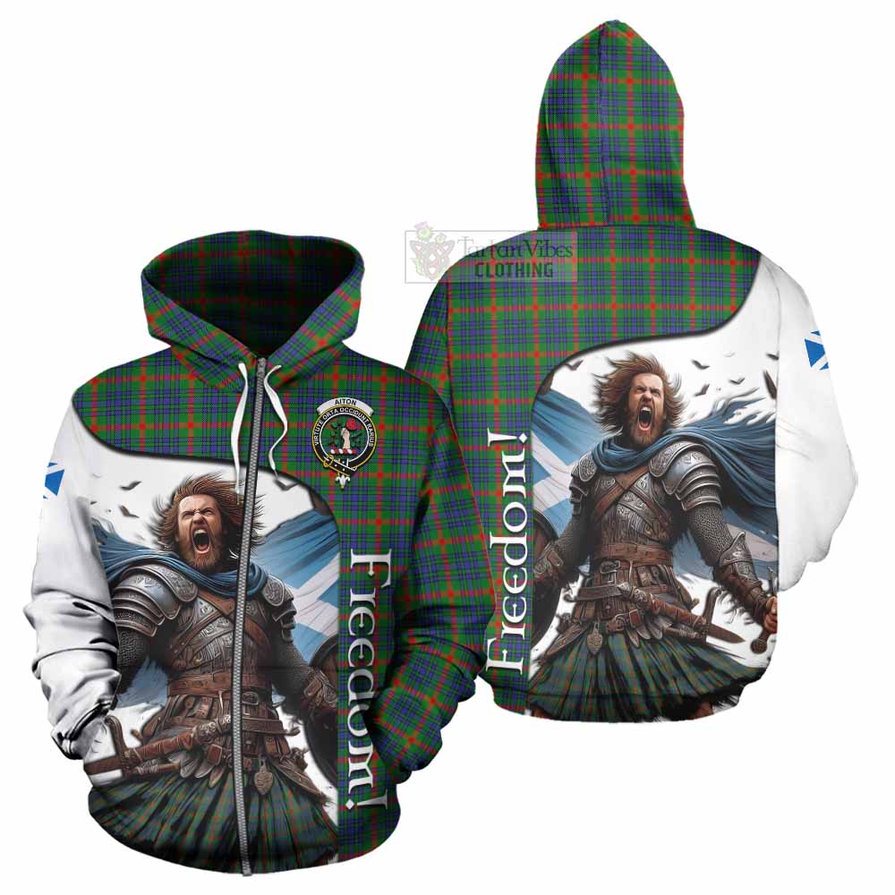 Tartan Vibes Clothing Aiton Crest Tartan Hoodie Inspired by the Freedom of Scottish Warrior