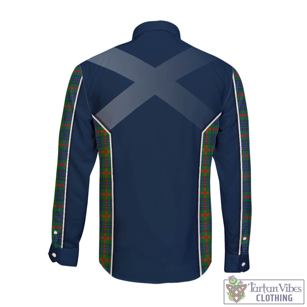 Tartan Vibes Clothing Aiton Tartan Long Sleeve Button Up Shirt with Family Crest and Scottish Thistle Vibes Sport Style