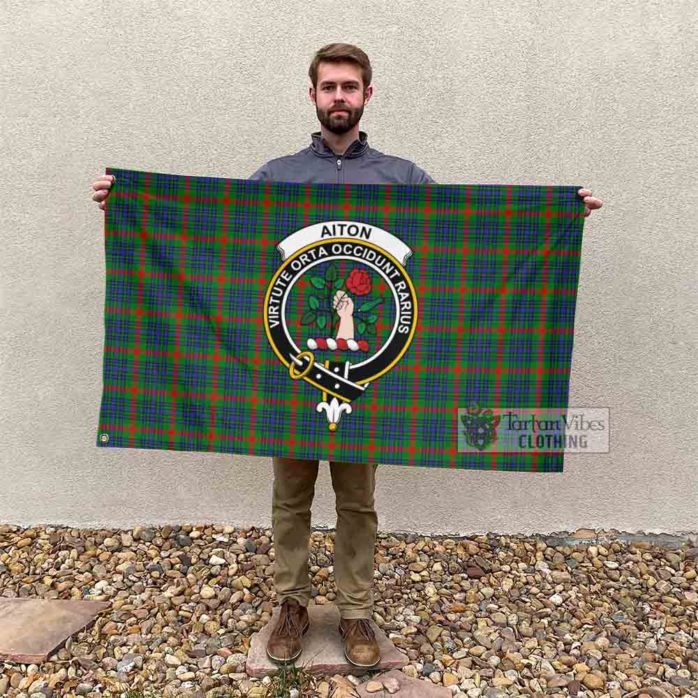 Aiton Tartan House Flag with Family Crest - Tartan Vibes Clothing