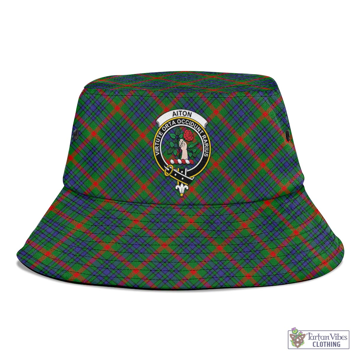 Tartan Vibes Clothing Aiton Tartan Bucket Hat with Family Crest