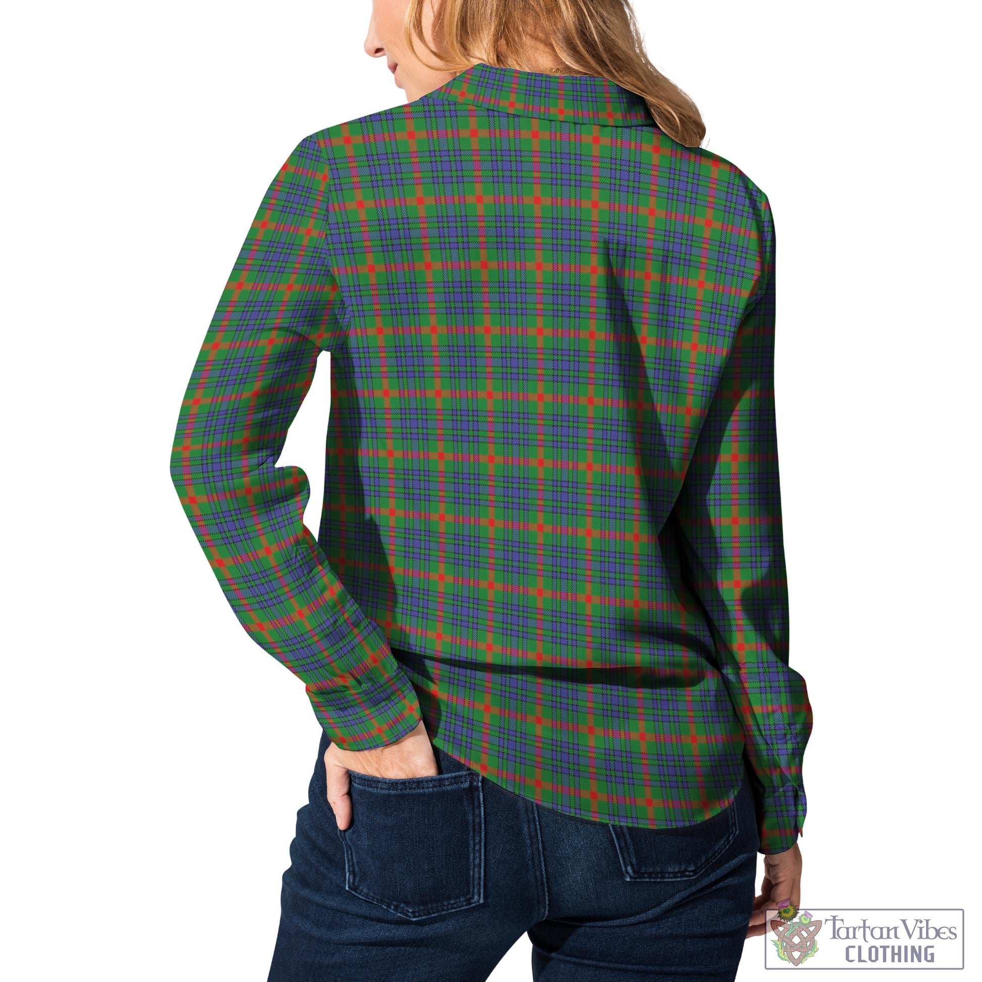 Tartan Vibes Clothing Aiton Tartan Womens Casual Shirt with Family Crest