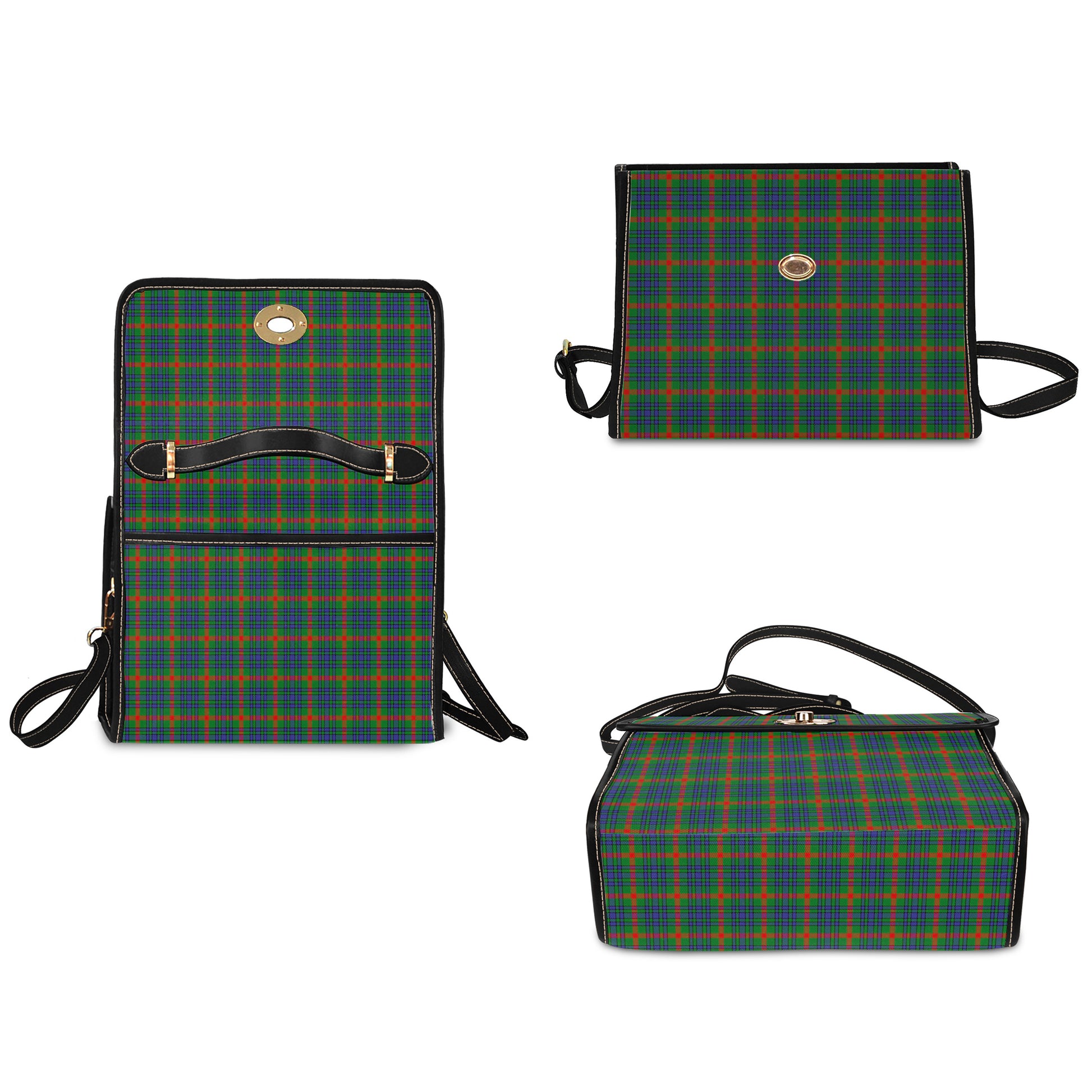 Aiton Tartan Leather Strap Waterproof Canvas Bag - Tartanvibesclothing