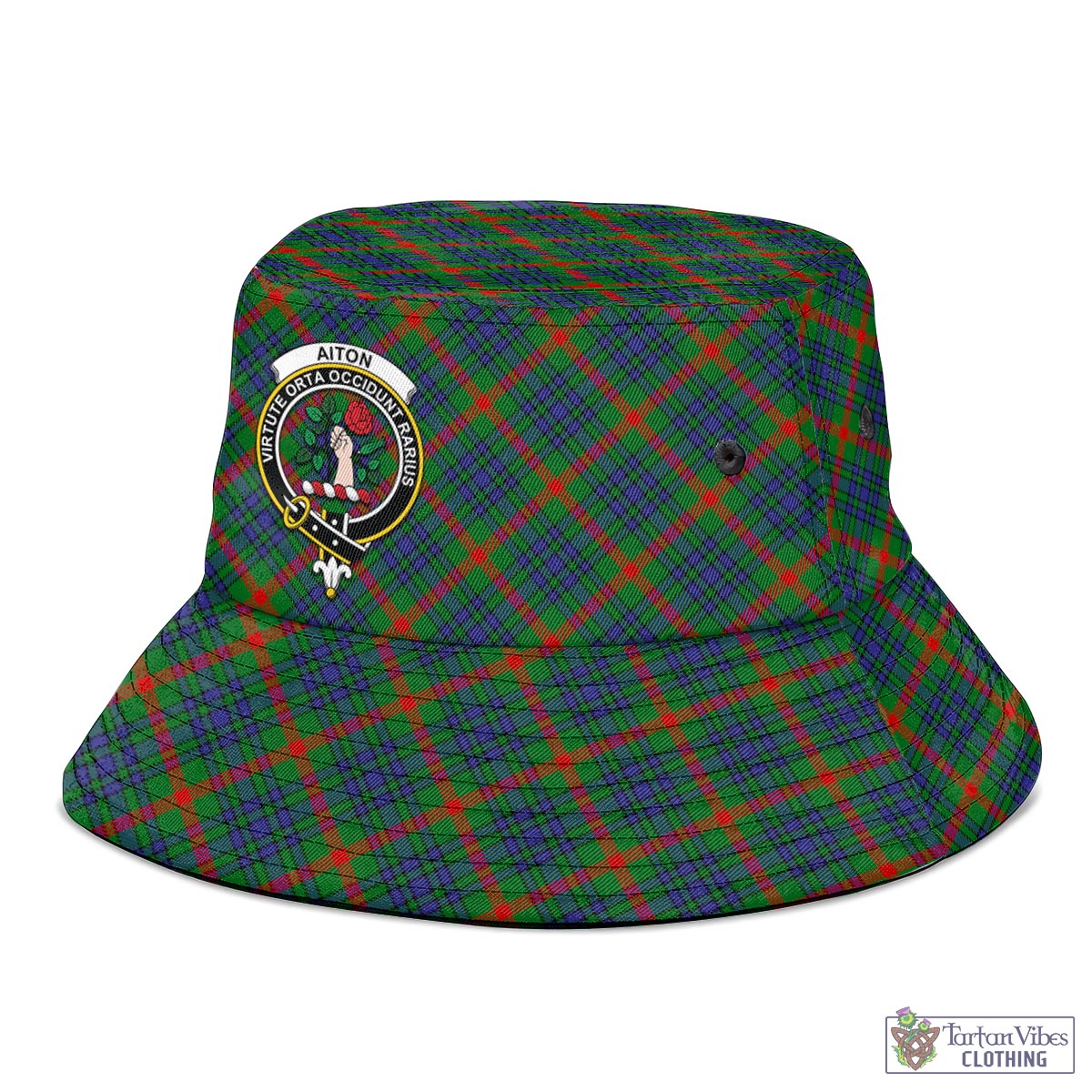 Tartan Vibes Clothing Aiton Tartan Bucket Hat with Family Crest