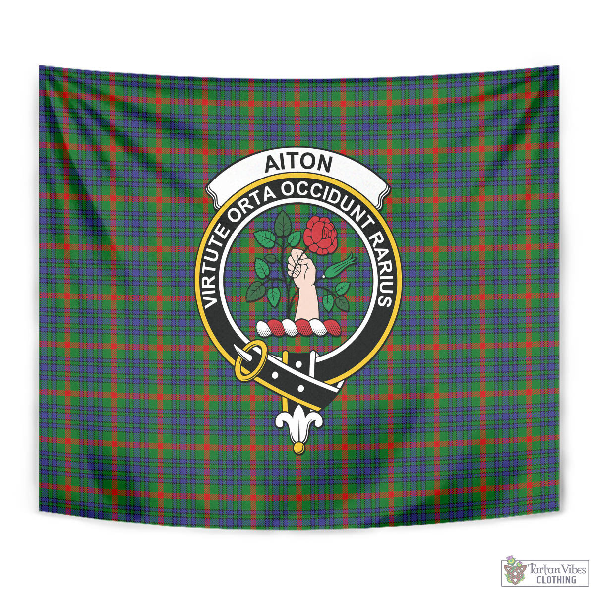 Tartan Vibes Clothing Aiton Tartan Tapestry Wall Hanging and Home Decor for Room with Family Crest