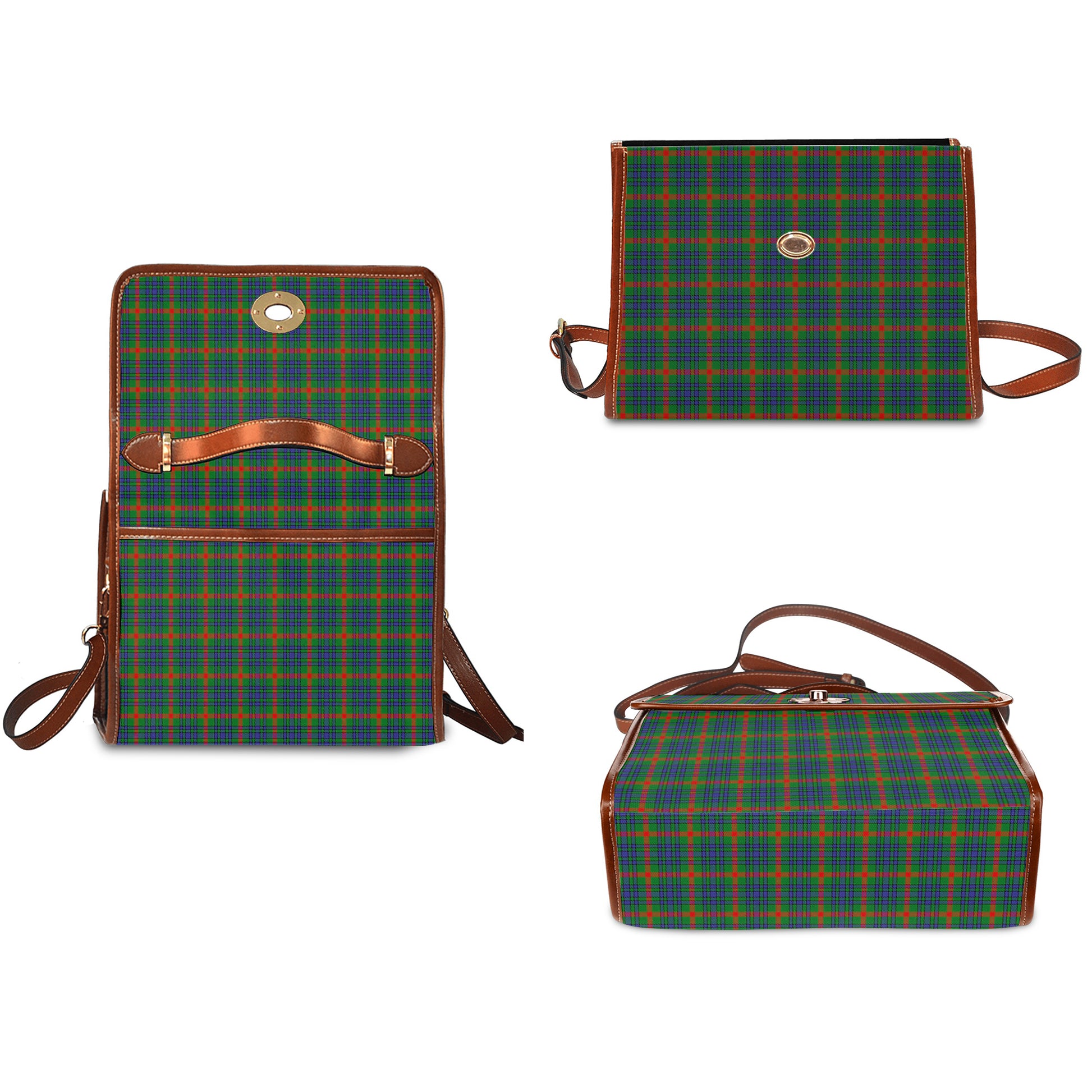 Aiton Tartan Leather Strap Waterproof Canvas Bag - Tartanvibesclothing