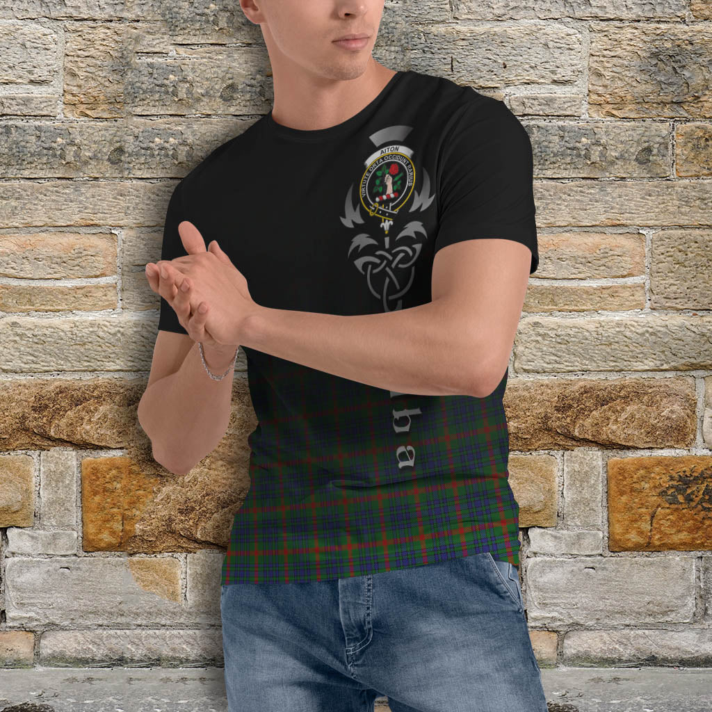 Tartan Vibes Clothing Aiton Tartan T-Shirt Featuring Alba Gu Brath Family Crest Celtic Inspired