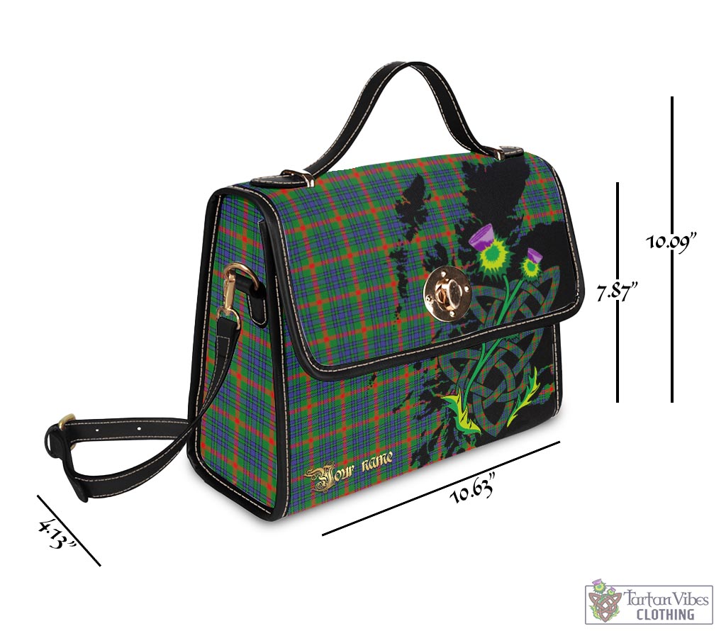 Tartan Vibes Clothing Aiton Tartan Waterproof Canvas Bag with Scotland Map and Thistle Celtic Accents