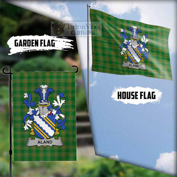 Aland Irish Clan Tartan Flag with Coat of Arms