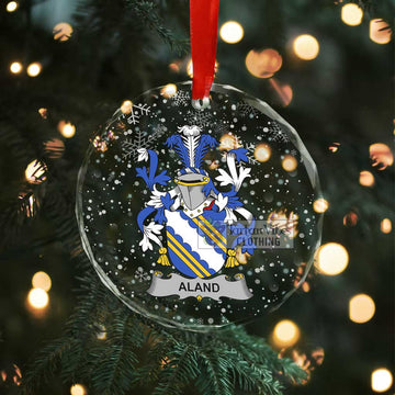 Aland Irish Clan Christmas Glass Ornament with Coat of Arms