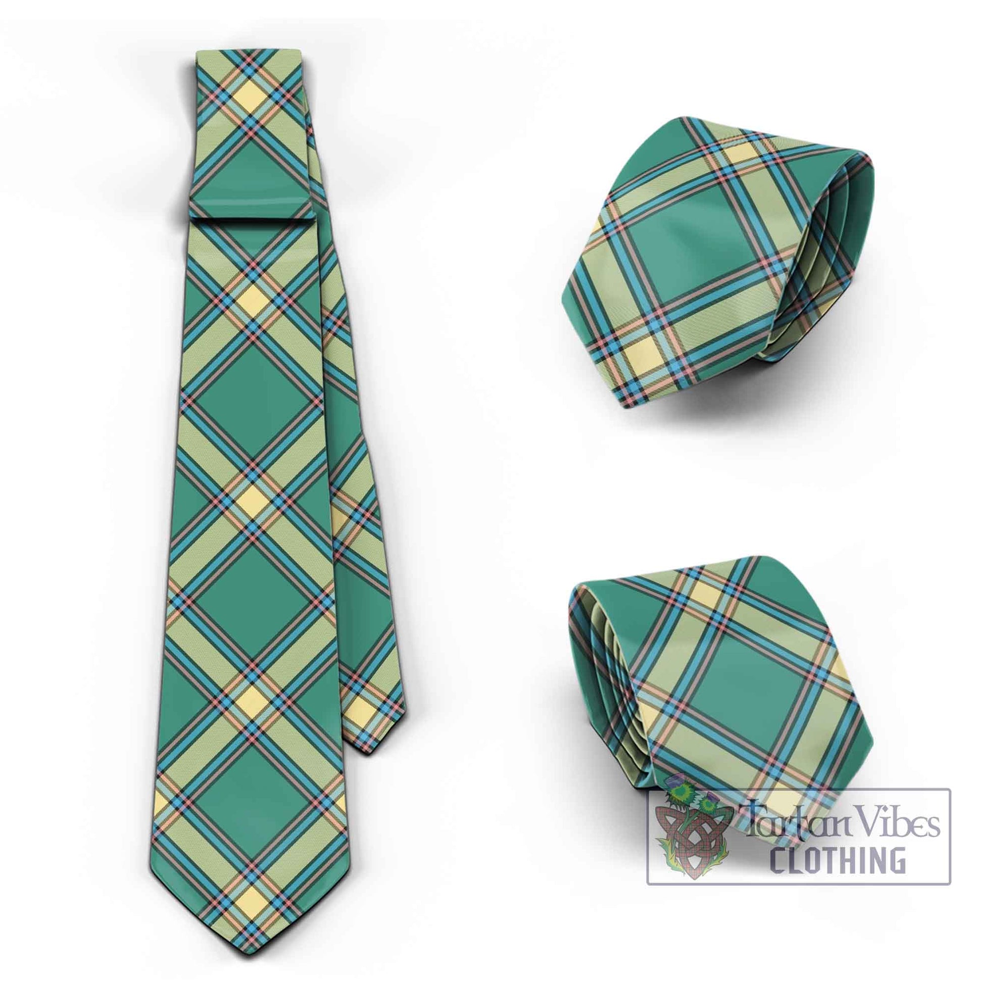 Tartan Vibes Clothing Alberta Province Canada Tartan Classic Necktie Cross Style