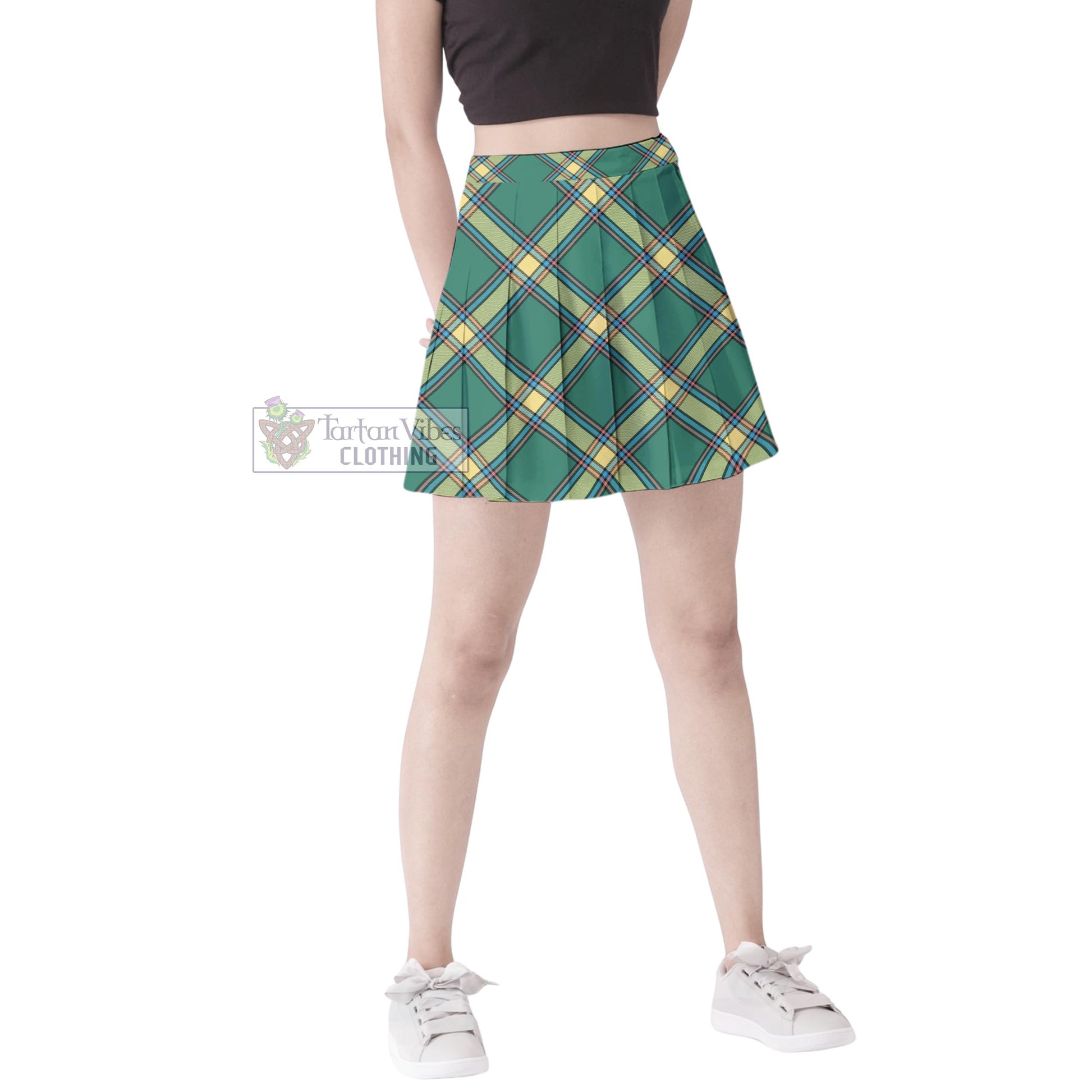 Tartan Vibes Clothing Alberta Province Canada Tartan Women's Plated Mini Skirt