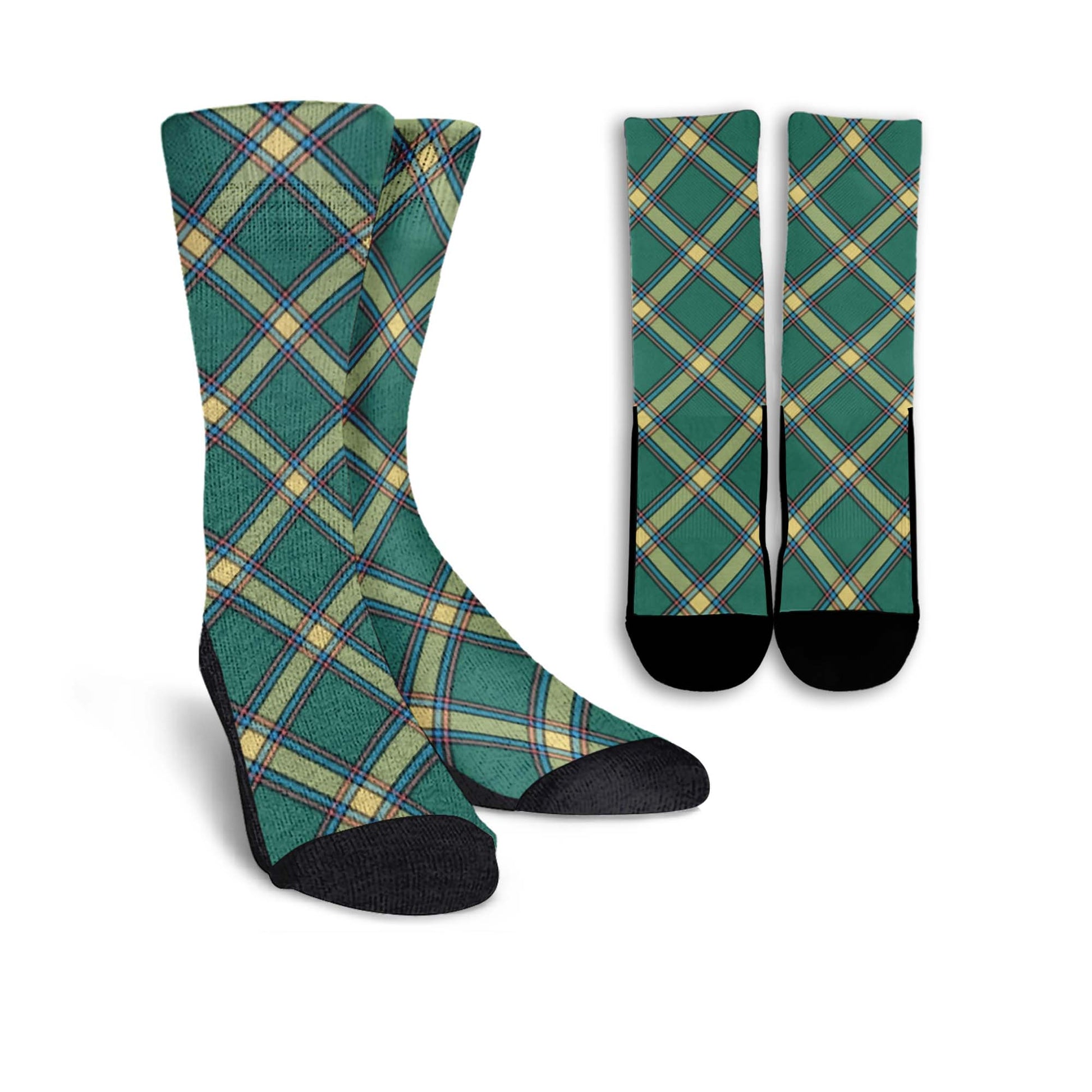 Alberta Province Canada Tartan Crew Socks Cross Tartan Style - Tartanvibesclothing