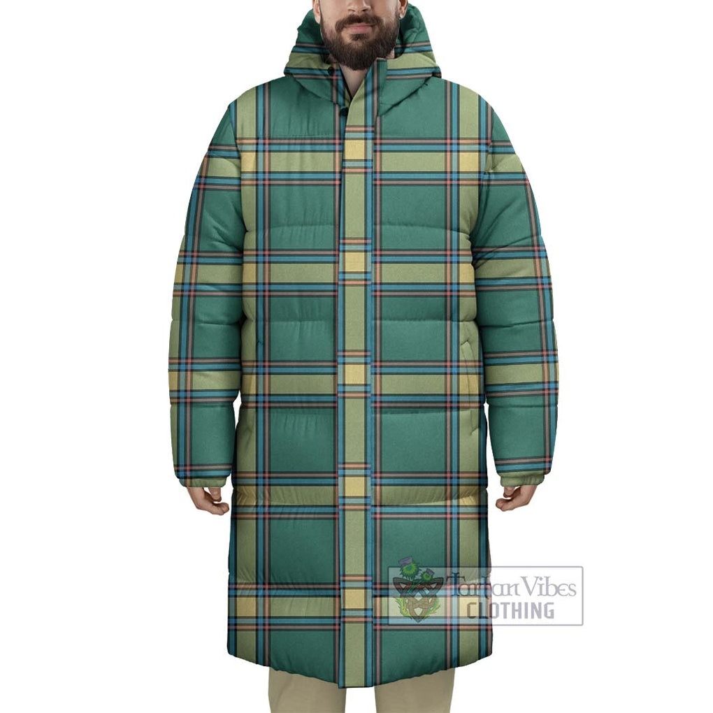 Tartan Vibes Clothing Alberta Province Canada Tartan Long Down Jacket