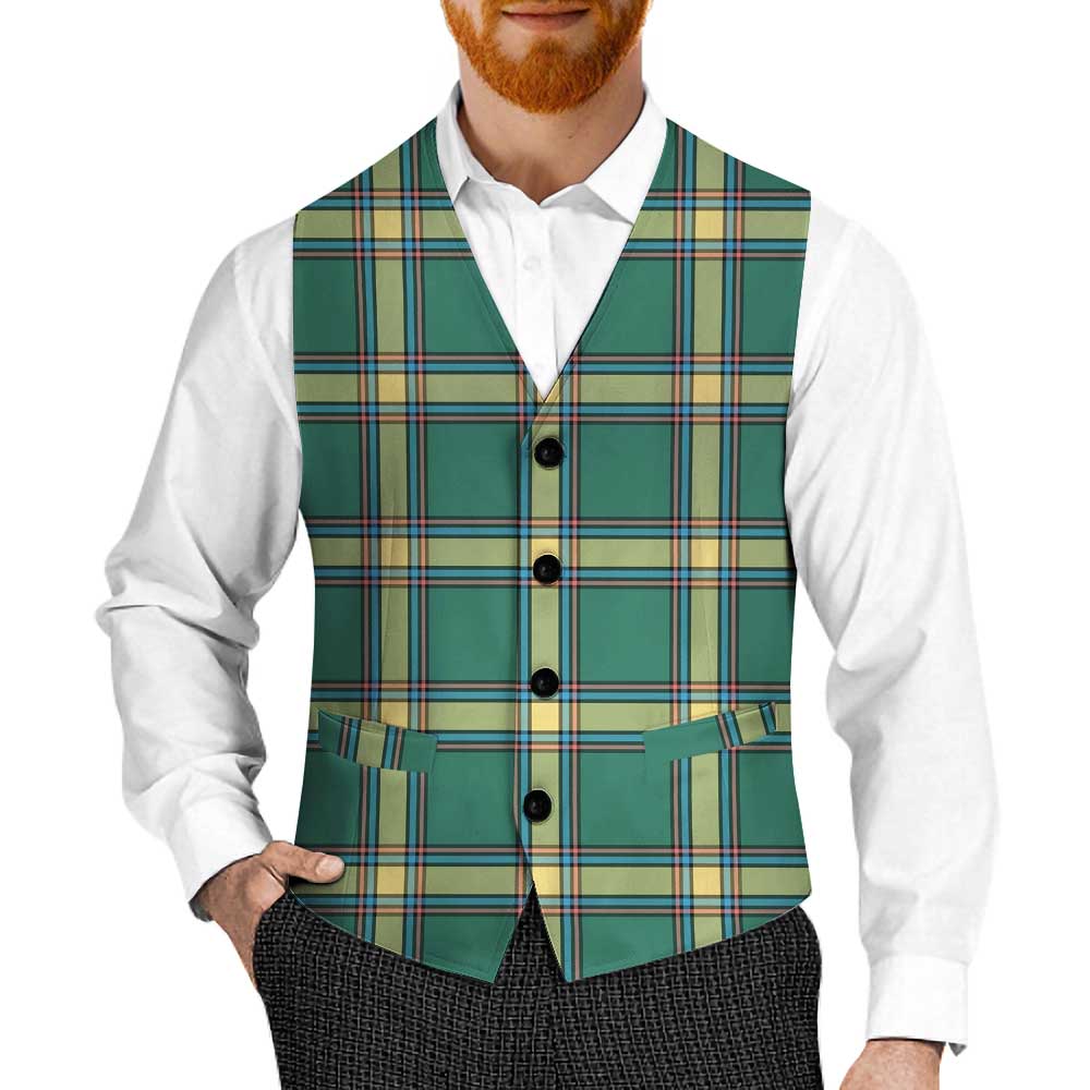 Tartan Vibes Clothing Alberta Province Canada Tartan Men's Sleeveless Suit Vest