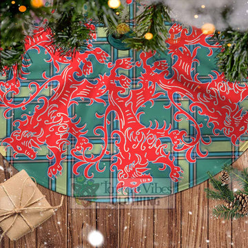 Alberta Province Canada Tartan Christmas Tree Skirt Lion Rampant Style