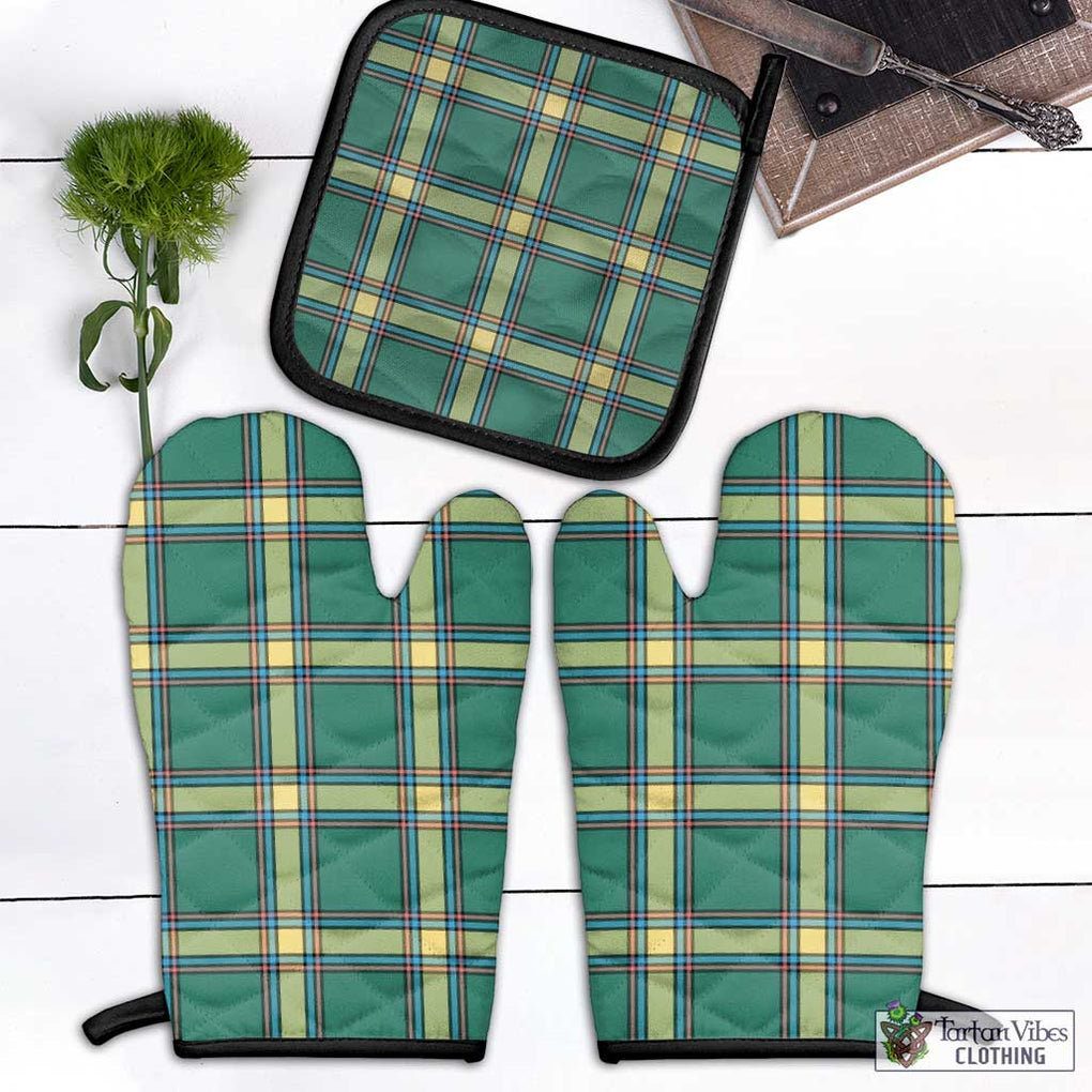 Alberta Province Canada Tartan Combo Oven Mitt & Pot-Holder Black - Tartan Vibes Clothing