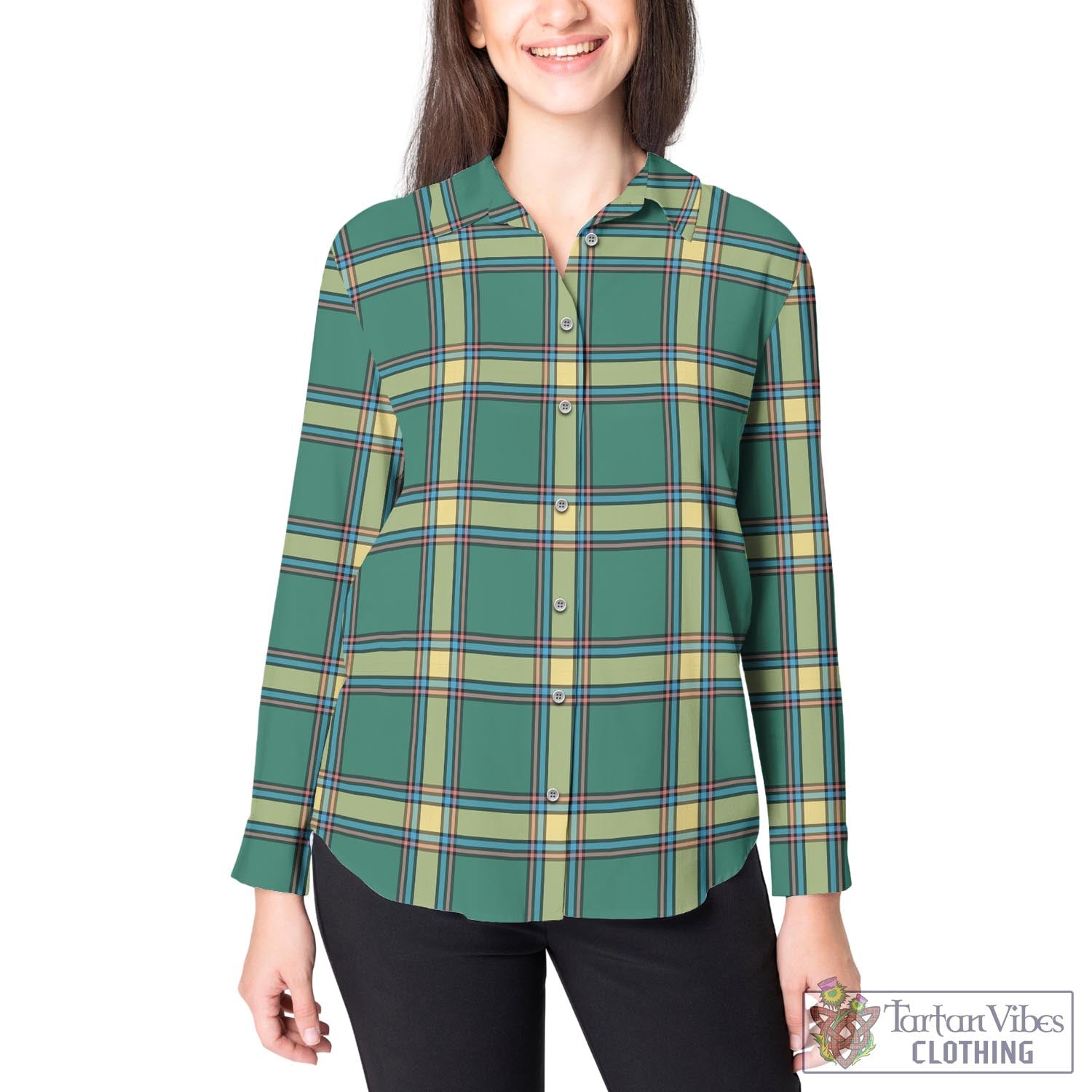 Alberta Province Canada Tartan Womens Casual Shirt