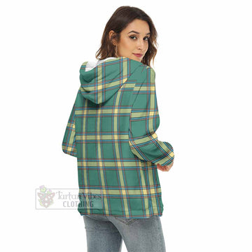 Alberta Province Canada Tartan Women's Borg Fleece Hoodie with Half Zip