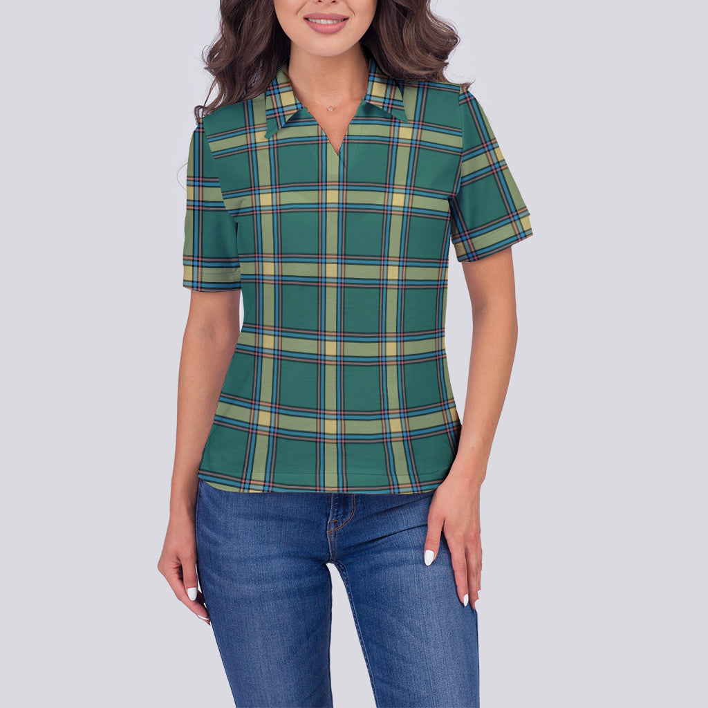 Alberta Province Canada Tartan Polo Shirt For Women - Tartanvibesclothing