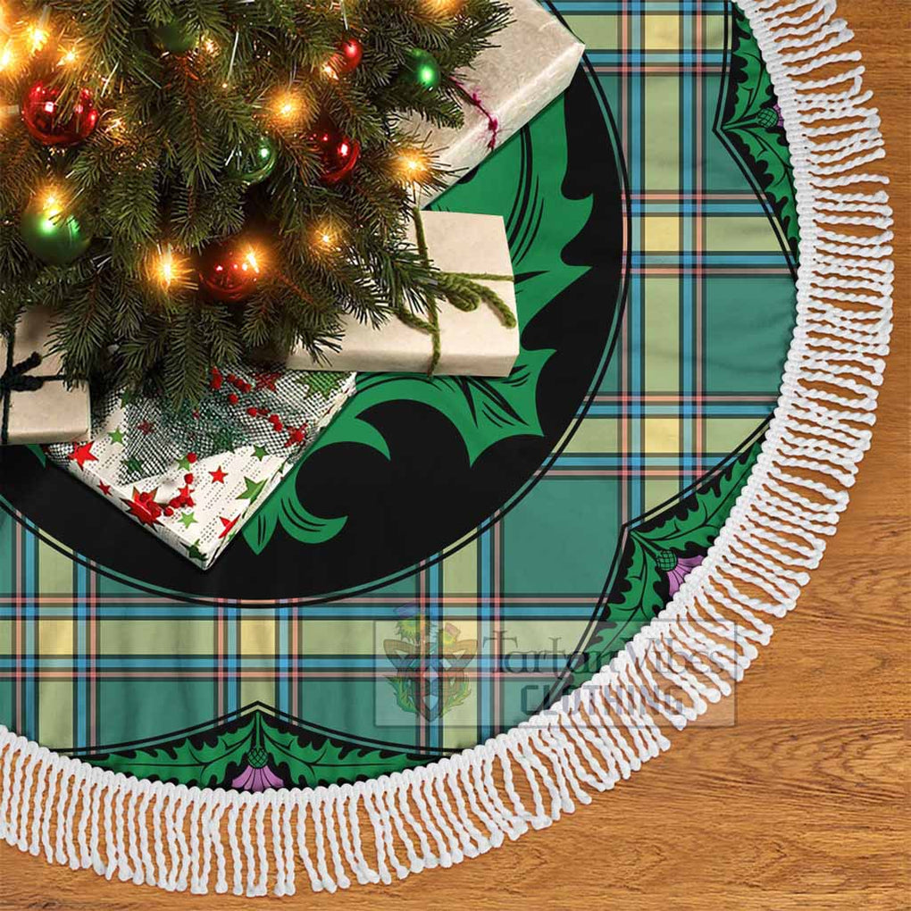 Tartan Vibes Clothing Alberta Province Canada Tartan Christmas Tree Skirt Scottish Thistle Style