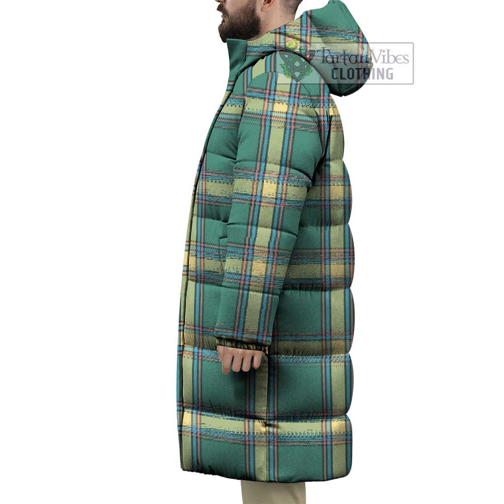 Tartan Vibes Clothing Alberta Province Canada Tartan Long Down Jacket