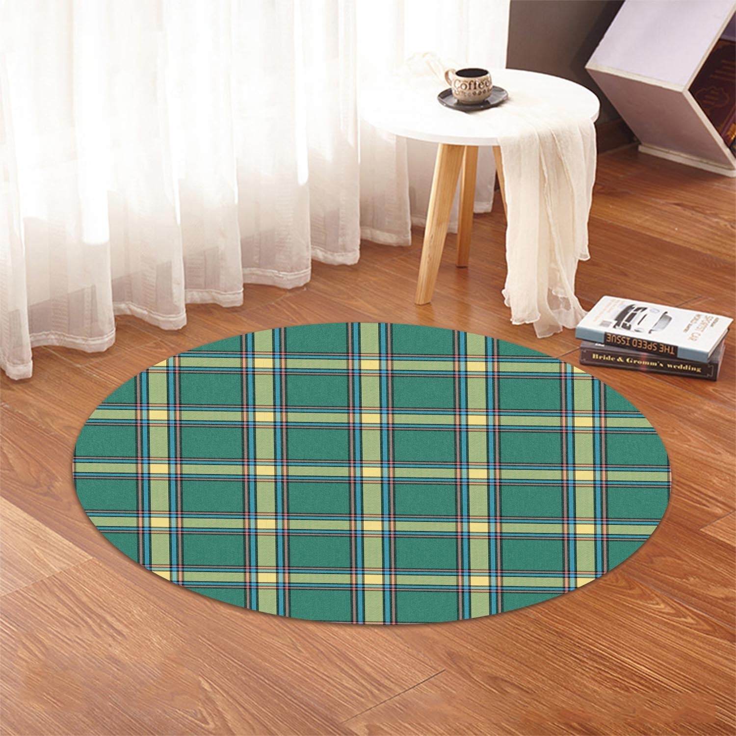 Alberta Province Canada Tartan Round Rug - Tartanvibesclothing