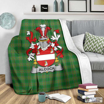 Alcock Irish Clan Tartan Blanket with Coat of Arms