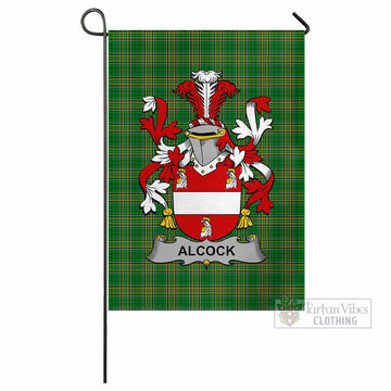 Alcock Irish Clan Tartan Flag with Coat of Arms