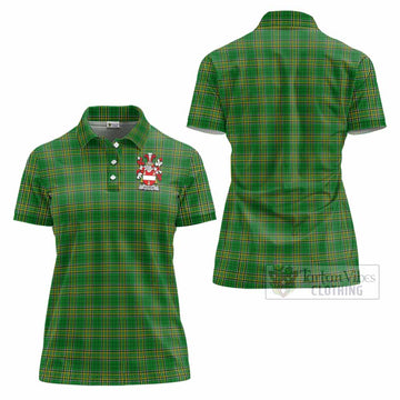 Alcock Irish Clan Tartan Women's Polo Shirt with Coat of Arms