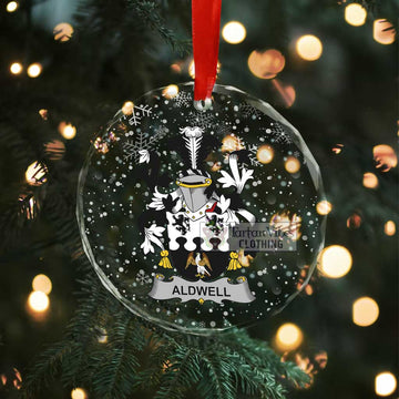 Aldwell Irish Clan Christmas Glass Ornament with Coat of Arms