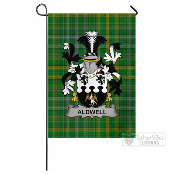 Aldwell Irish Clan Tartan Flag with Coat of Arms