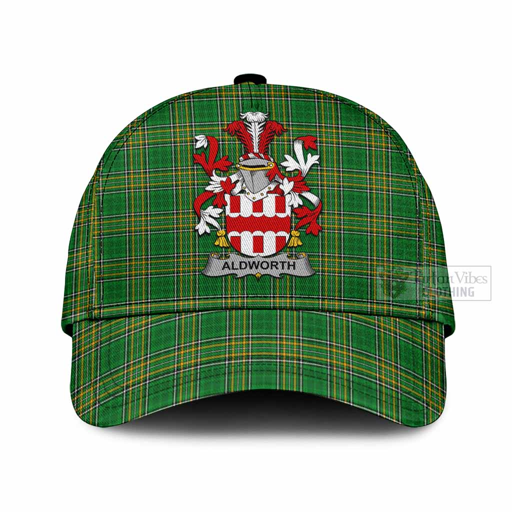 Tartan Vibes Clothing Aldworth Irish Clan Tartan Classic Cap with Coat of Arms