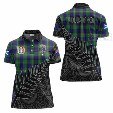 Alexander Crest Tartan Women's Polo Shirt with New Zealand Silver Fern Half Style Women - Tartan Vibes Clothing