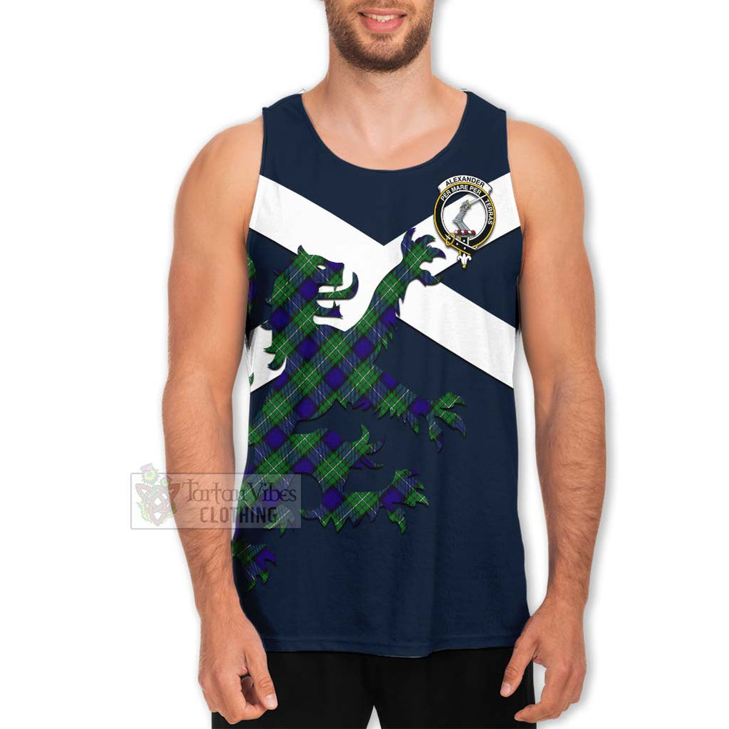 Tartan Vibes Clothing Alexander Tartan Lion Rampant Men's Tank Top – Proudly Display Your Heritage with Alba Gu Brath and Clan Name