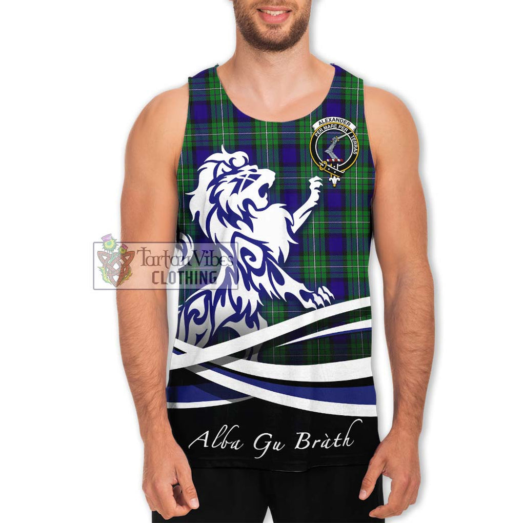 Alexander Tartan Men's Tank Top with Alba Gu Brath Regal Lion Emblem Men - Tartanvibesclothing Shop