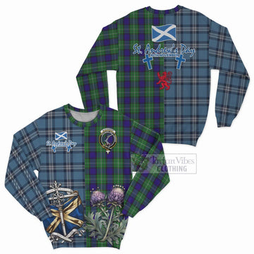 Alexander Tartan Sweatshirt Happy St. Andrew's Day Half Tartan Style