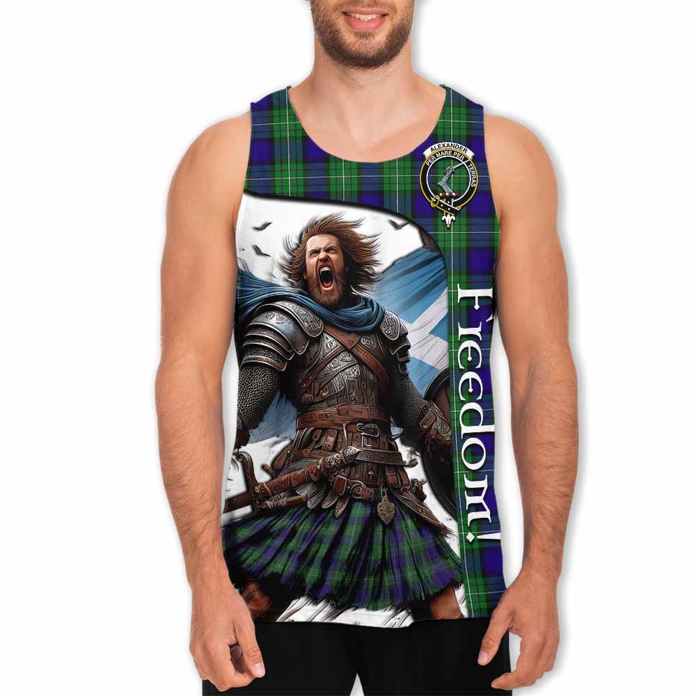 Tartan Vibes Clothing Alexander Crest Tartan Men's Tank Top Inspired by the Freedom of Scottish Warrior