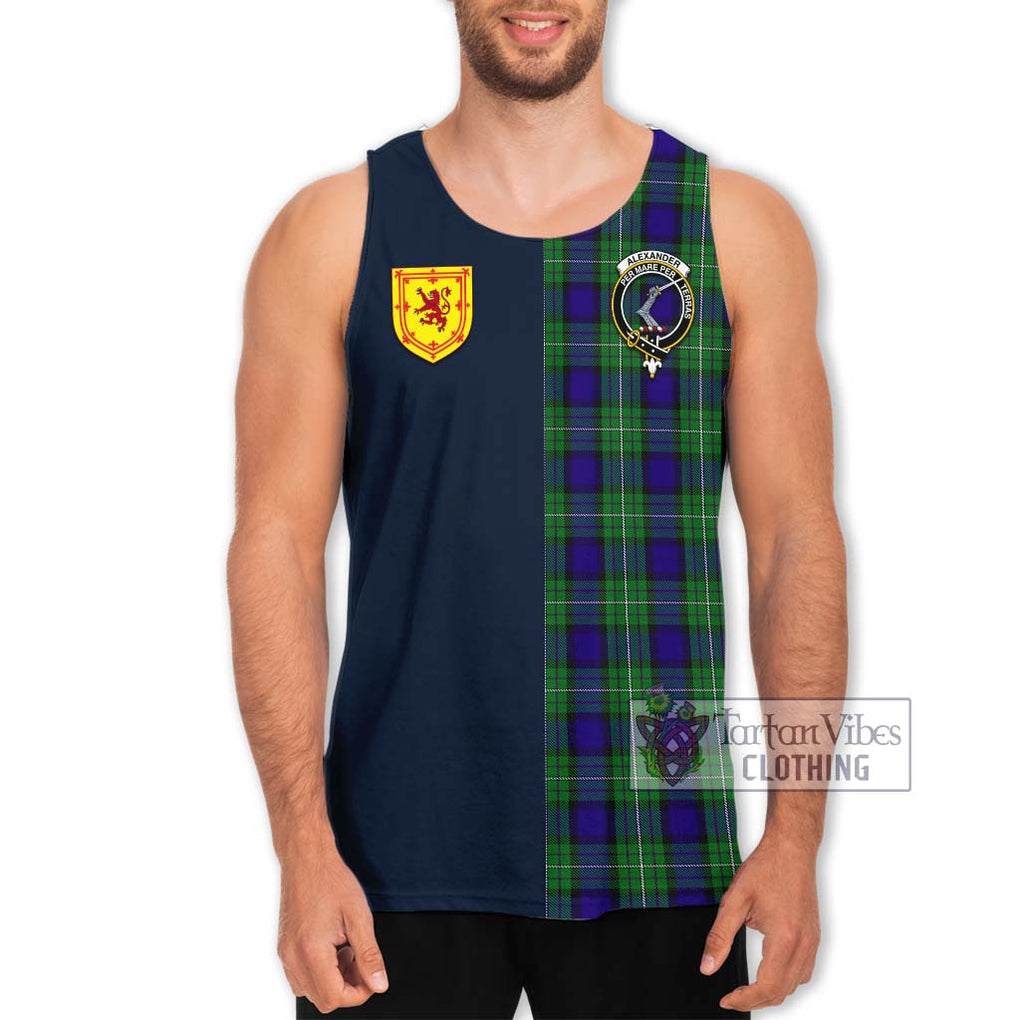 Tartan Vibes Clothing Alexander Tartan Men's Tank Top with Scottish Lion Royal Arm Half Style