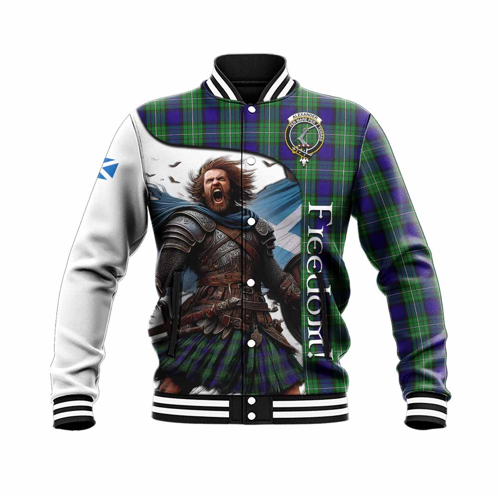 Tartan Vibes Clothing Alexander Crest Tartan Baseball Jacket Inspired by the Freedom of Scottish Warrior