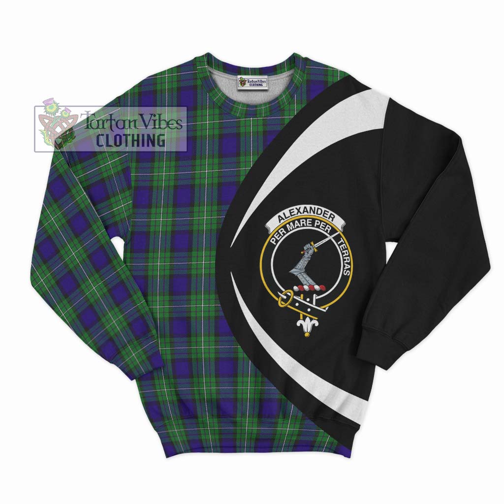 Alexander Tartan Sweatshirt with Family Crest Circle Style Unisex - Tartan Vibes Clothing