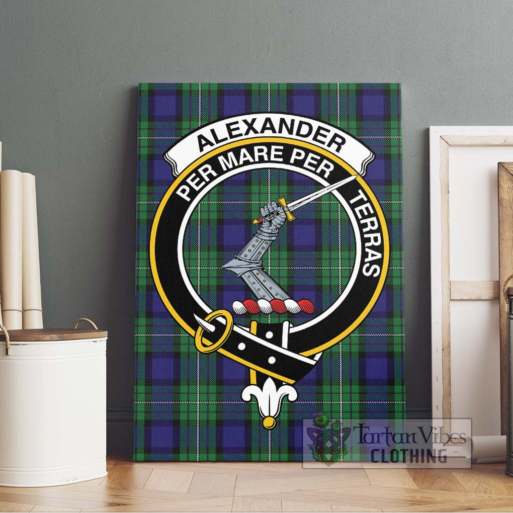 Alexander Tartan Canvas Print Wall Art with Family Crest Without Frame - Tartan Vibes Clothing