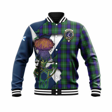 Alexander Tartan Family Crest Baseball Jacket Scottish Thistle Celtic Inspired Unisex - Tartan Vibes Clothing