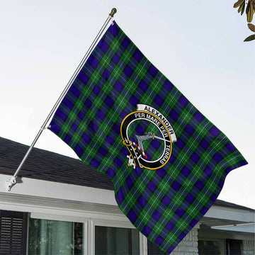 Alexander Tartan House Flag with Family Crest