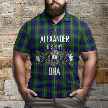 Alexander Tartan Polo Shirt with Family Crest DNA In Me Style