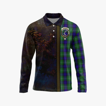 Alexander Tartan Family Crest Long Sleeve Polo Shirt Alba Gu Brath Be Brave Lion Ancient Style Unisex - Tartan Vibes Clothing
