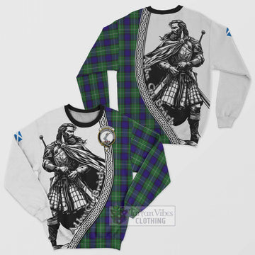 Alexander Tartan Clan Crest Sweatshirt with Highlander Warrior Celtic Style