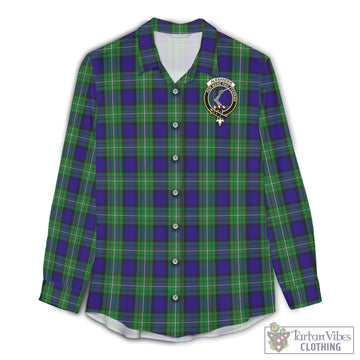 Alexander Tartan Women's Casual Shirt with Family Crest