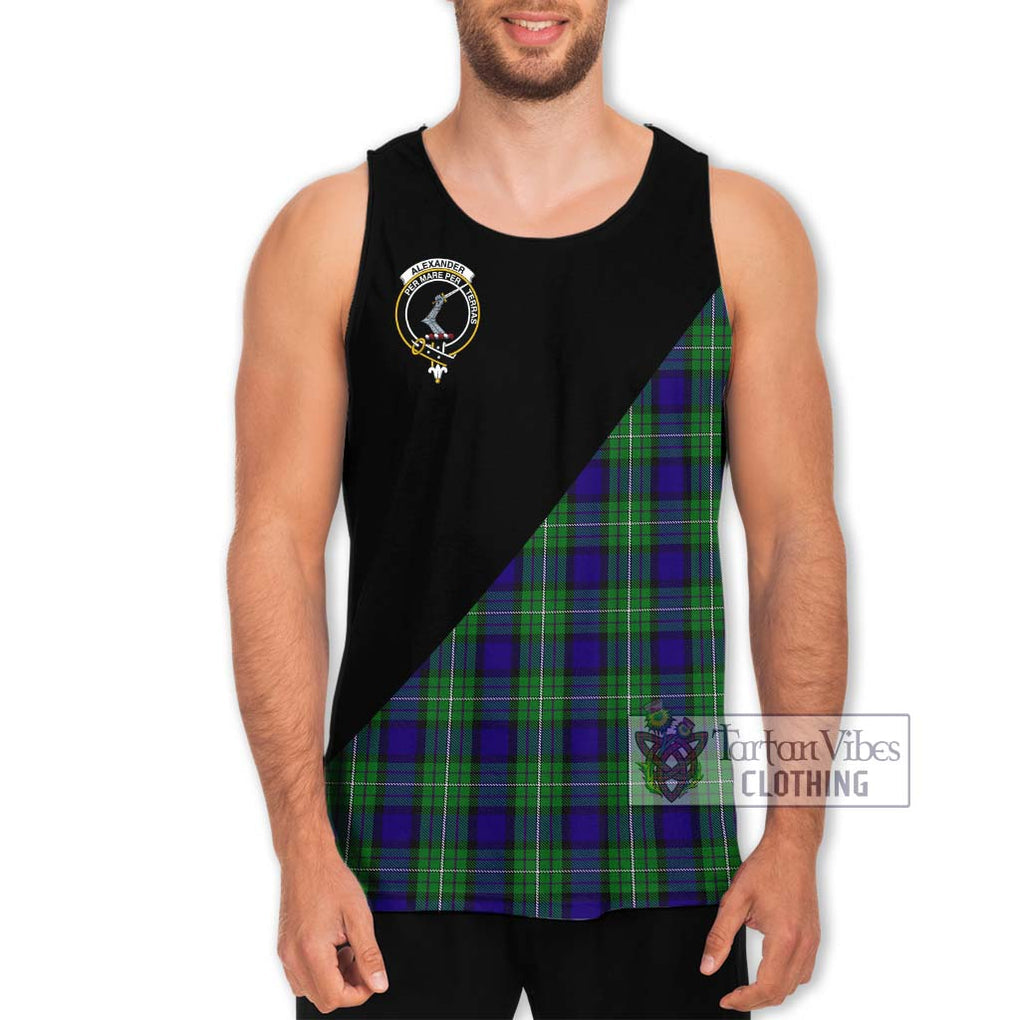 Alexander Tartan Men's Tank Top with Family Crest and Military Logo Style Men - Tartanvibesclothing Shop